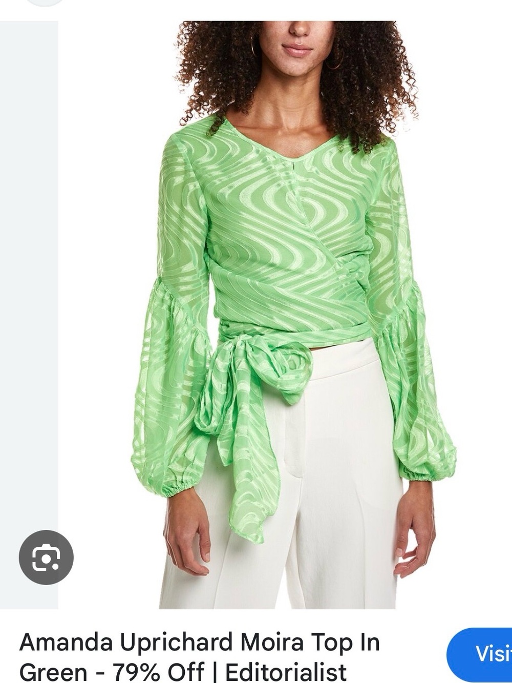 Amanda Uprichard Lime Green Moira Wrap Top